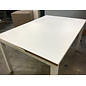 33x47x26” White laminate top heavy metal frame with adjustable feet work table - loose veneer and worn top 12/16/25