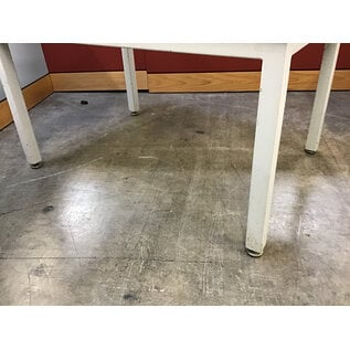33x47x26” White laminate top heavy metal frame with adjustable feet work table - loose veneer and worn top 12/16/25
