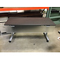 24x60x29” Folding and nesting dark wood laminate seminar table metal legs on castors 12/18/25