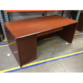 36x72x30” Wood laminate left pedestal desk - scuffs and wear 12/22/25