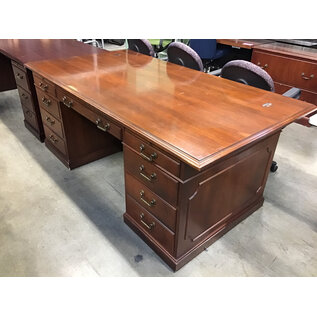 42x78x31” Cherry wood Kimball double pedestal desk 12/22/25