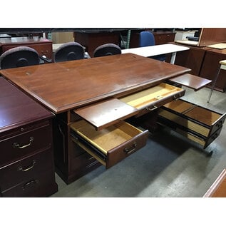 42x78x31” Cherry wood Kimball double pedestal desk 12/22/25