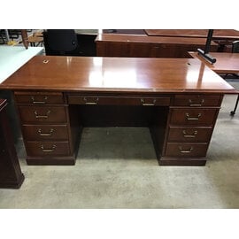 36x72x30 1/2” Cherry wood Kimball double pedestal desk - some wear throughout 12/22/25