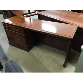 21x72x30 1/2” Cherry wood Kimball left pedestal credenza - some wear throughout 12/22/25