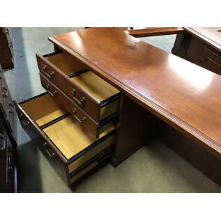 21x72x30 1/2” Cherry wood Kimball left pedestal credenza - some wear throughout 12/22/25