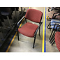 Red pattern cushioned black frame stackable side chair 1/5/26