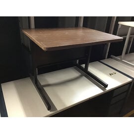 30x36x26 1/2” Dark wood color laminate top black metal frame computer table 1/23/26