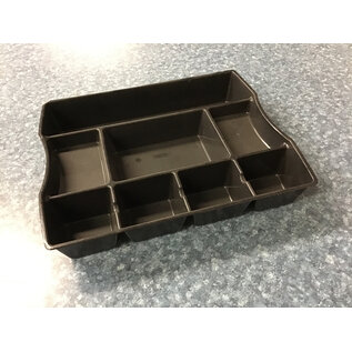 11 3/4 x 14 3/4 x 2 1/2”  Black Rubbermaid 8 bin parts tray 1/27/26