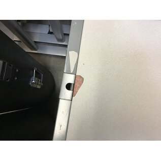 25x70x30” Grey metal steelcase left pedestal credenza - chipped laminate 2/3/26