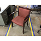 Red pattern cushioned seat wood frame side chair 2/5/26