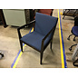 Dark blue cushioned seat dark wood frame side chair 2/5/26