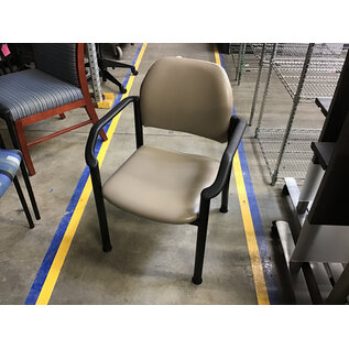 Tan vinyl seat black frame side chair 2/5/26