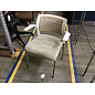 Grey and yellow pattern white plastic frame side chair 2/5/26