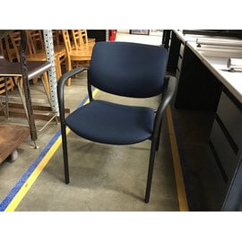 Blue cushioned seat black frame side chair 2/5/26