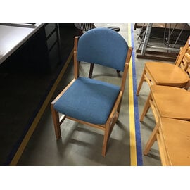 Blue cushioned seat wood frame chair 2/5/26