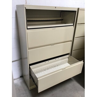 18x42x64 1/2” Beige metal 5 drawer sliding top shelf lateral file cabinet 2/9/26