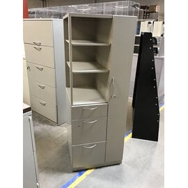 24x24x65 1/2” Beige Steelcase 3 Drawer Adjustable Shelf Right Locker Storage Unit 2/9/26