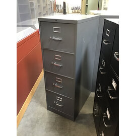 Grey metal 4 drawer legal size vertical file cabinet 2/10/26