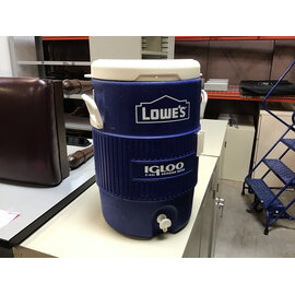 Lowe’s blue Igloo 5 gallon water cooler with dispenser- used, very clean 2/17/26