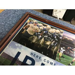 26 1/2x20 1/2” ND football framed print - some scuffs 2/20/26