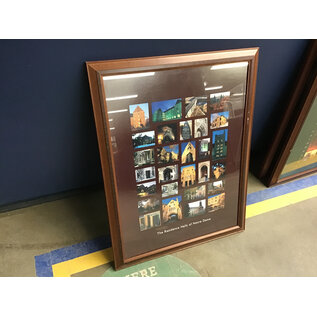 26 1/2x20 1/2” ND residence halls framed print - some scuffs 2/20/26