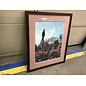 19x16” ND statue and pink flowers framed print 2/20/26
