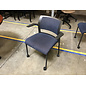 Blue fabric seat grey plastic chair on castors 2/25/26