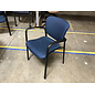 Blue cushioned seat black frame side chair 2/25/26
