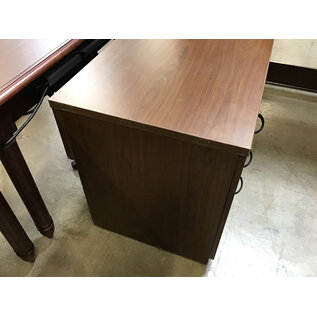 24x72” Dark wood laminate L shape desk with 42” left return and hutch - some scratches 3/2/26