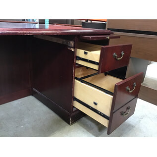 36x72x30” Cherry color right pedestal desk - wear throughout 3/2/26