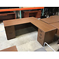 36x72” dark wood laminate L shape desk with 42” right return - some scratches  3/2/26