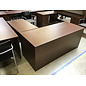 36x72” dark wood laminate L shape desk with 42” right return - some scratches  3/2/26