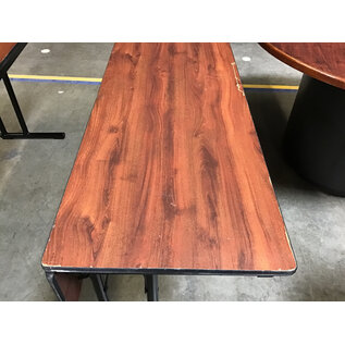 18x72x29” Wood laminate folding metal legs seminar table - some wear throughout 3/6/26