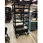 32x30x73” Steel 18 slot stanchion cart - slight wear. Large locking castors 7/20/26