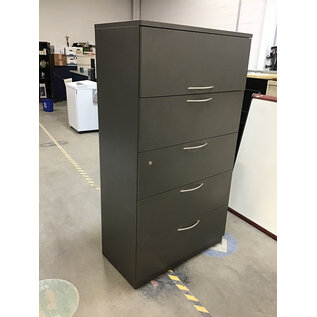 19x36x65” Dark grey metal 5 drawer lateral file cabinet 3/11/26