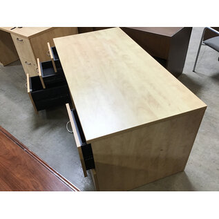30x60x28 1/2” Blonde wood laminate double pedestal desk 3/19/26