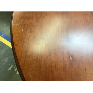 42” Light cherry wood round single pedestal table - light scuffs 3/24/26
