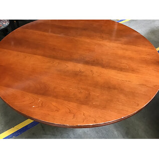 42” Light cherry color round table large pedestal- some wear throughout 3/24/26