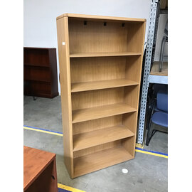 13x36x70” Blonde wood laminate bookcase - damaged and repaired 4/21/26