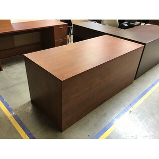 30x66x28 1/2” Light cherry color laminate left pedestal desk 4/21/26