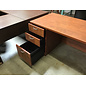 30x66x28 1/2” Light cherry color laminate left pedestal desk 4/21/26