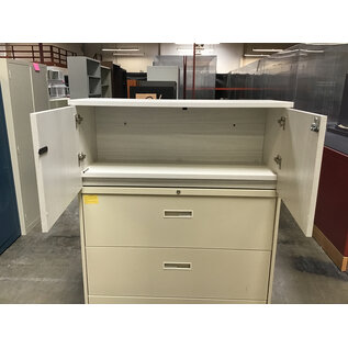 15 1/2x42x17 1/2” White wood laminate 2 door upper cabinet 4/22/26