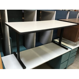 30x60x29” Grey speckled laminate black metal legs work table 5/8/26
