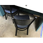 Metal frame padded seat dining chair - some wear throughout, may need reupholstered 5/29/26