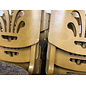 Wood frame floral pattern cushioned seat dining chair - some wear 5/20/26