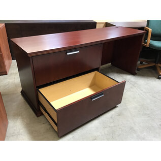 22x72x29” Cherry wood credenza left pedestal 2 drawer lateral file cabinet 6/4/26