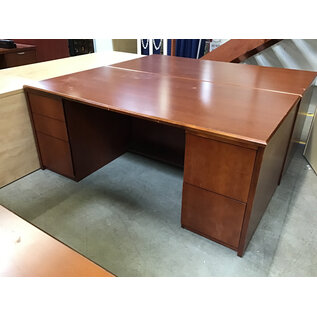 36x72x30” Cherry color double pedestal 5 drawer desk 6/8/26