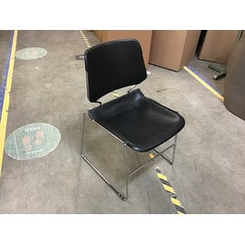 Black plastic seat chrome color metal frame stackable chair 6/18/26