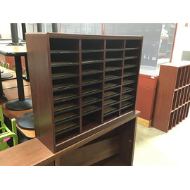 12x40 1/2x32 Dark wood laminate mail sorter - missing one slot 6/19/26