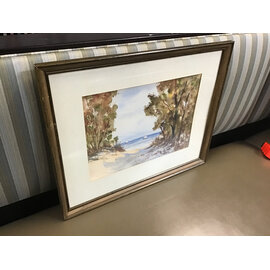 17x21 1/2” Beach path wood framed sketch print 6/26/26